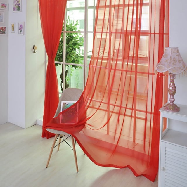 RXIRUCGD Rideaux de Porte et de Fenêtre en Gaze Colorée, Rideaux en Gaze de Verre, Moustiquaires de Fenêtre Transparentes