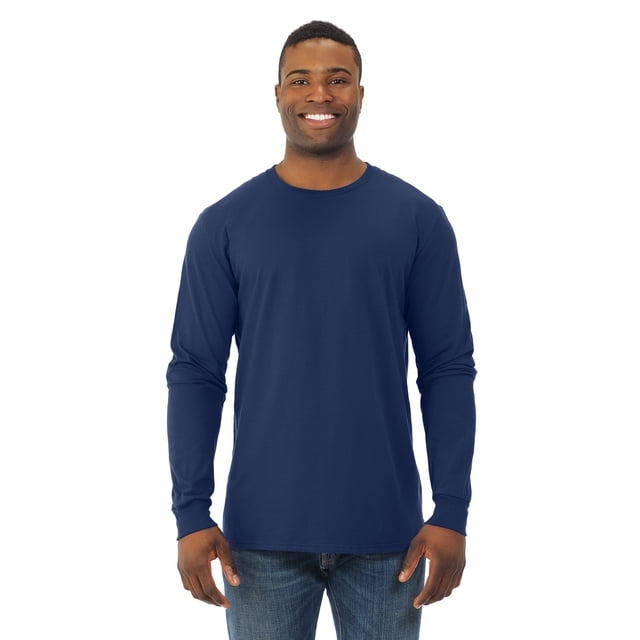 Fruit Of The Loom T-Shirt à Manches Longues Sofspun pour Hommes, 3TG, J Bleu Marine