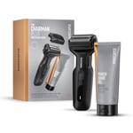 MANSCAPED Le président Plus Pack de précision, rasoir de visage en fiole électrique pour hommes et trimeur à bulles avec gel d'ombre d'énergie
