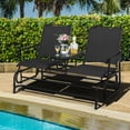 thumbnail image 1 of Costway 2 Person Outdoor Patio Double Glider Chair Loveseat Rocking Black, 1 of 10