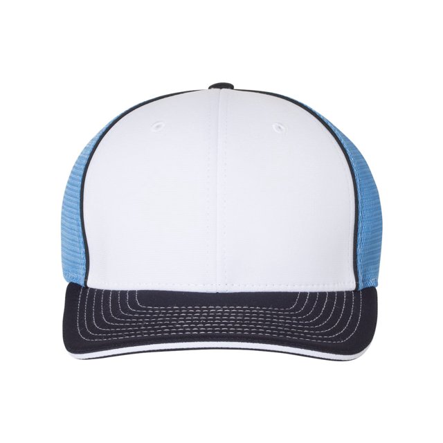 Richardson Pulse Sportmesh avec Casquette R-Flex, S-M, Blanc-Columbia Bleu-Marine Tri