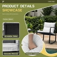 thumbnail image 4 of Homall 3 Pieces Outdoor Rocking Chair Furniture Sets Modern Patio Furniture Set Rocking Wicker Bistro Sets Cushioned PE Rattan Chairs Conversation Sets with Glass Coffee Table,White, 4 of 7