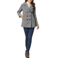thumbnail image 2 of Manteau Caban d'Hiver pour Femmes à Manches Longues, à Double Boutonnage, à Boutons, Gris G, 2 of 6