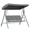 thumbnail image 1 of Outsunny 3-seater Swing Chair Covered, Grey, 1 of 10