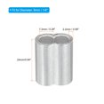 thumbnail image 2 of Unique Bargains 1/4' 6mm Aluminum Crimping Loop Sleeve Double Ferrule for Wire Rope Cable Line End, Silver 50 Pack, 2 of 5