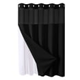 thumbnail image 1 of Rideaux de Douche pour Salle de Bain, Rideau de Douche Blanc Étoile Pleine Uni Double Grand Anneau Rideau de Douche Réversible pour Salles de Bain Tissu Polyester Robuste Rideaux de Douche Anneaux de Rideau de Douche, 1 of 6