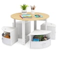 thumbnail image 1 of Costway 5 Piece Kids Play Table and Chairs Set Round Nesting Table Toddler Furniture Natural, 1 of 10