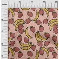 thumbnail image 1 of oneOone Tissu en Rayonne Pêche Fruits Banane et Fraise Matériel de Couture Tissu Imprimé au Mètre 56 Pouces de Large, 1 of 5