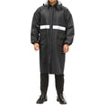 thumbnail image 1 of LOVZFMLL Jackets for Men Rainstorm Proof Long Raincoat PVC Hiking Raincoat Solid Color Reflective Strip Men's Long Sleeved Raincoat, 1 of 6