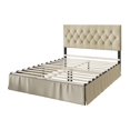 thumbnail image 4 of HMD Zachary Full Tufted Upholstered Platform Bed, Beige, 4 of 5