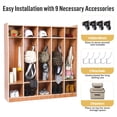 thumbnail image 4 of BeesClover Toy Storage, 5-Section Bookshelf 10-Cubby Locker, Rolling Toy Organizers and Storage with 5 Hooks, Plywood Bookcase with 2 Storage Boxes, 4 of 6