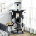 thumbnail image 2 of PawHut 62" Cat Tree, Multi-Level Cat Tower with Scratching Post, Dark Grey, 2 of 10