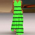thumbnail image 2 of Dvkptbk Women's 2024 Robes d'Été Mode à Rayures Imprimées Sans Manches à Col en V à Étages Fluides Robe de Plage Vacances Fête Longue Robe Débardeur Maxi, 2 of 5