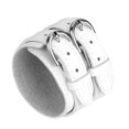 thumbnail image 2 of Baohd Multi-color Double Tour PU Leather Wide Bracelet Cuff Men Accessory White 1Set, 2 of 6