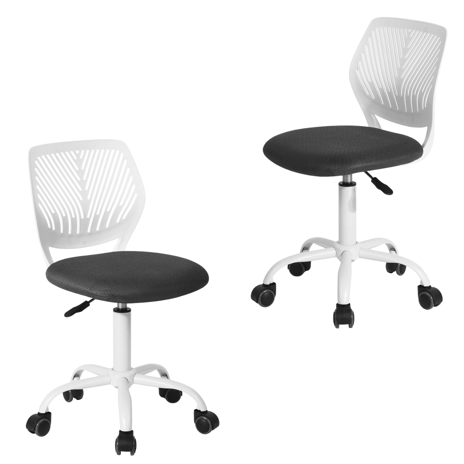 Homy Casa Lot de 2 chaises de bureau compactes à roulettes pour étudiants
