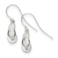 thumbnail image 1 of Sterling Silver Polished & Textured Sandal Dangle Earrings QE6957, 1 of 2