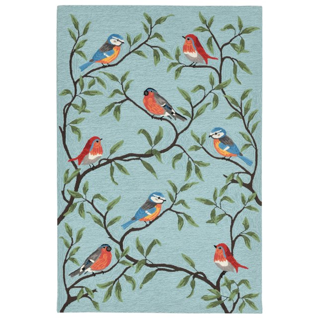 Liora Manne Ravilla Tapis d'Extérieur Intérieur, Branches d'Oiseaux, 8' 3" x 11' 6"