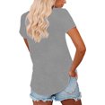 thumbnail image 4 of Birdeem T-Shirt Décontracté pour Femme à Col en V Uni à Manches Courtes, 4 of 6