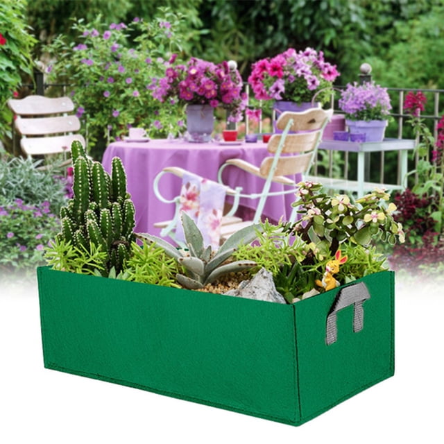Meitianfacai Fabric Raised Garden Bed Rectangle Breathable Planting Container Growth Bag