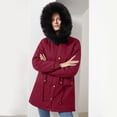 thumbnail image 4 of Yuyuzo Womens Winter Coats Hooded Long Sleeve Button Zip up Quilted Jacket with Zipper Pockets Solid Color, 4 of 6