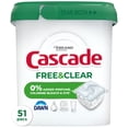 thumbnail image 1 of Cascade Free & Clear Action Pacs, Dishwasher Detergent, Unscented, 51ct, 1 of 16