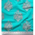 thumbnail image 1 of Soimoi Polyester Crepe Fabric Leaves,Floral & Paisley Block Print Fabric by Yard 42 Inch Wide, 1 of 3