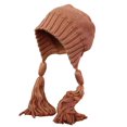 thumbnail image 1 of Autumn WInter Women Beanie Hat Braided Fringe Solid Color Ear Protection Dome Brimless Beanie Cap for Daily Wear, 1 of 10