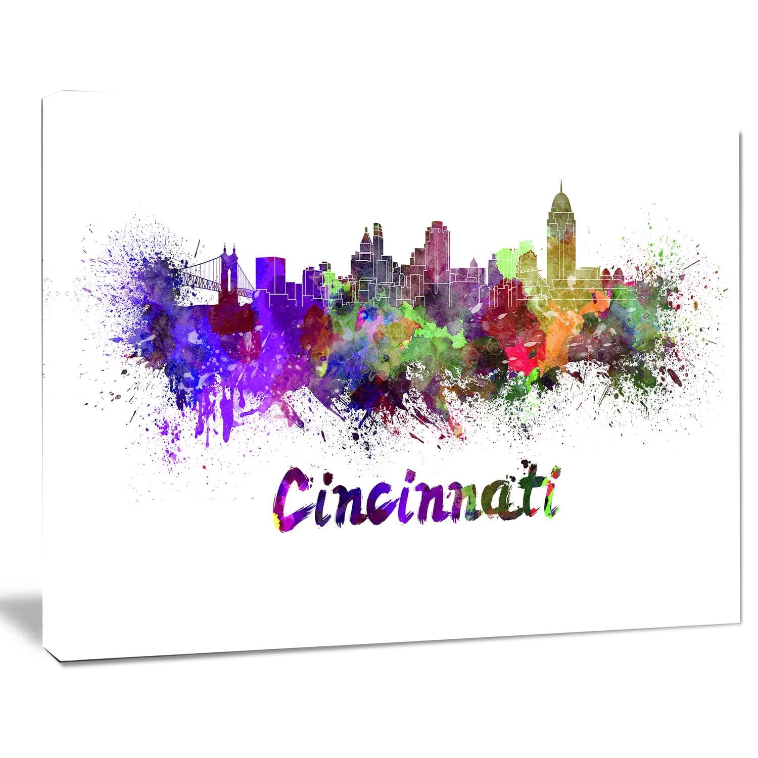 Design Art La Ligne D'Horizon De Cincinnati Art Sur Toile
