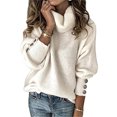thumbnail image 1 of Innerwin Pull Manches Longues Femmes Pull Tops Parti Hiver Chaud Confortable Tricot Pulls Blanc XL, 1 of 2