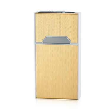 Zootealy Cigarette Dispenser Storage Box Flip Cigarette Case 20 Loaded High Capacity with Detachable USB Rechargeable Cigarette Case Gold