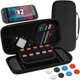 thumbnail image 1 of Switch 2 Case Accessories Bundle for Nintendo Switch2 Kit, Protective Switch Carrying Case with 10 Game Card Slot, Screen Protector Tempered Glass and 8pcs Thumb Grips Caps - Black, 1 of 7