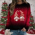 thumbnail image 1 of EGNMCR Chandail en Molleton de Noël pour Femmes, Col Rond, Mode Décontractée, Manches Longues, Imprimé de Noël, Blouse, 1 of 5