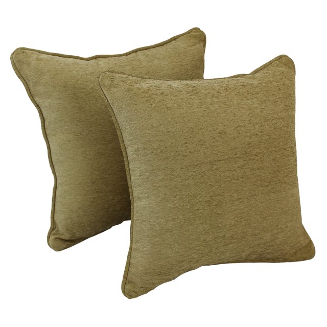 18-inch Double-corded Square Patterned Jacquard Chenille Throw PIllows with Inserts (Set of 2) - Hawthorne Multi