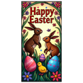 thumbnail image 1 of Adorable Bunny Chick Easter Banner with Flowers Eggs Background Party Decorations Photo Props Easter Celebration Spring Festival Home Decor, 1 of 4