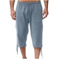 thumbnail image 2 of Weiqiqre Mens Pants Solid Color Casual Pants Casual Loose Straddle Pants Amall Foot Pants Full Length Pants Perfect for Outdoor Work and Casual Streetwear in Spring and Fall Seasons, 2 of 6