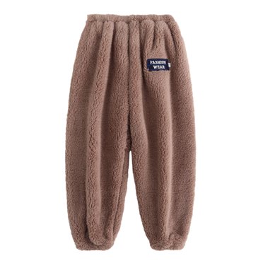 Girl's Fuzzy Pajama Pants Elastic Waist Fleece