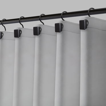 Moorefield Solid PEVA Shower Liner with Black Grommets, Soft-Touch, 72" x 72", Gray