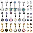 thumbnail image 1 of BodyJ4You 18PC Belly Button Rings 14G Goldtone Surgical Steel Clear Aqua Pink CZ Navel 18 Extra Ball, 1 of 6