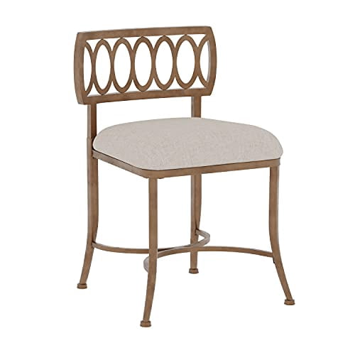 Hillsdale Canal Street Vanity Stool in Gold Bronze