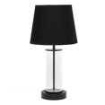 thumbnail image 1 of 16.93 inch Black Encased Metal and Clear Glass Table Lamp, 1 of 6