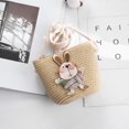thumbnail image 4 of Kids Cartoon  Straw Bags, Hand Crafted Children Beach Bags Cute  For Outdoor, 4 of 5