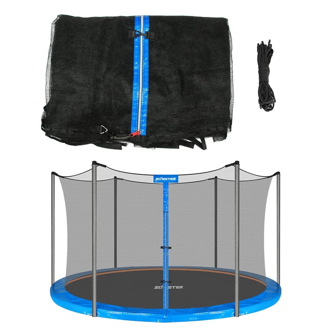 15FT Trampoline Replacement Safety Enclosure Net for 6 Straight Poles Round Frame, Breathable and Weather-Resistant with Adjustable Straps(NET ONLY)