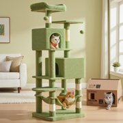 Cat Tree Cat Tower for Indoor Cats Plush MultiLevel Cat Condo with Scratching Posts Perches Caves Hammock Pompoms Smoky UPCTG