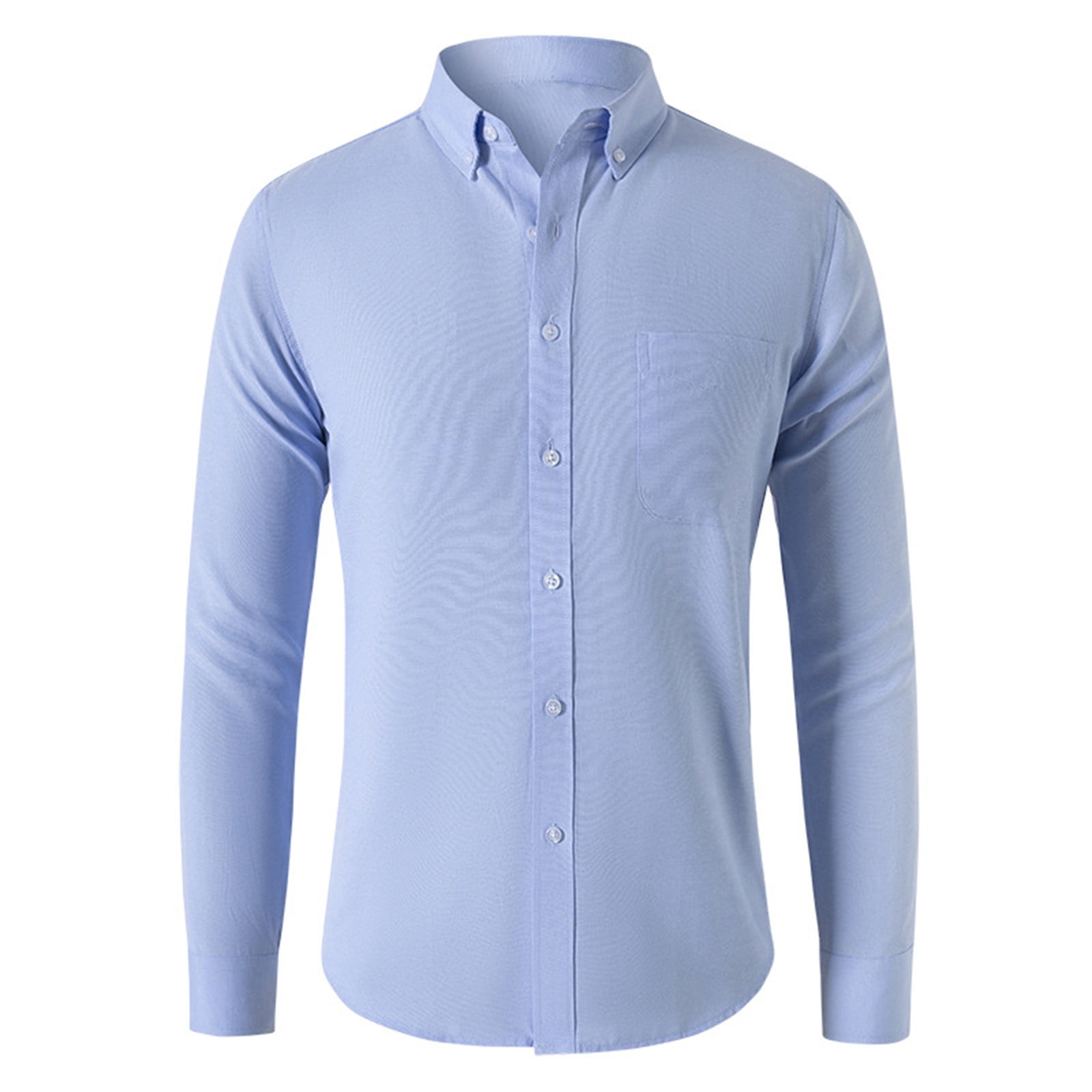 Admvng Work Shirts For Men Casual Cardigan Solid Color Textile Long Sleeved Shirt M-5XL