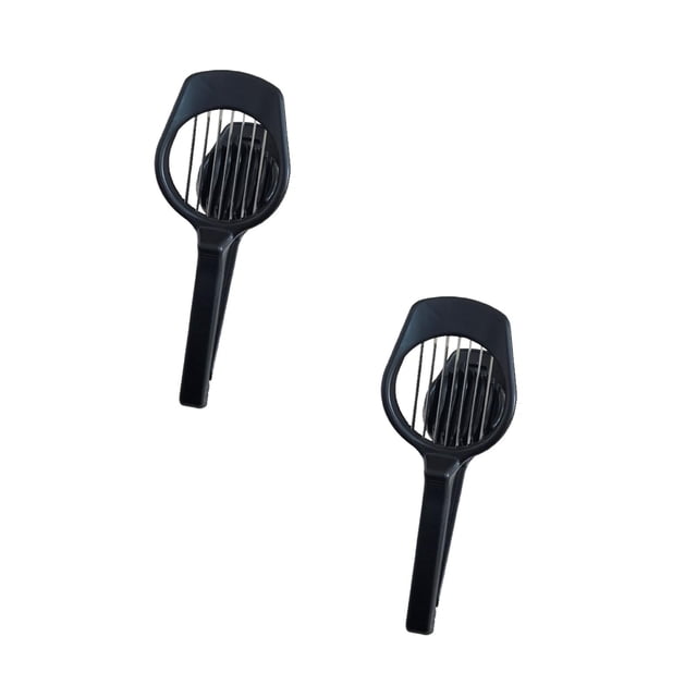 Oleegame 2PC Potato Fry Cutter Red Dates Strawberry Slicers Fruit Peeler Cutter Pulp Separator Plast Black