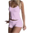 thumbnail image 2 of Miqool Ensemble 2 Pcs Y2k pour Femmes à Rayures avec Short, Haut Tube Court Sans Manches et Short, Tenue Assortie, Ensembles de Pyjama, Tenue d'Intérieur, 2 of 7