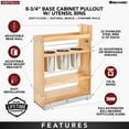 thumbnail image 4 of Rev-A-Shelf 8" Pullout Kitchen Cabinet Organizer with Soft-Close, 448UT-BCSC8C, 4 of 12