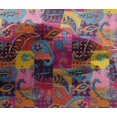 thumbnail image 5 of oneOone Viscose Chiffon Fuschia Pink Fabric Paisley Patchwork Craft Projects Decor Fabric Printed By The Yard 42 Inch Wide, 5 of 5