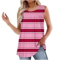 thumbnail image 1 of UPPADA Camisoles Mignonnes pour Femmes Tendance Col Rond à Fleurs Hauts d'Été Sans Manches Blouses Chic Décontracté Camisoles Graphiques Rose Vif,m, 1 of 5