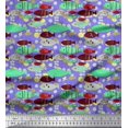 thumbnail image 1 of Soimoi Rayon Crepe Fabric Fish Cartoon Printed Craft Fabric by The Yard 46 Inch Wide, 1 of 3